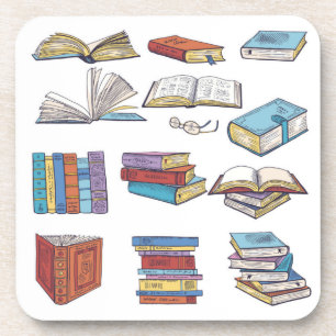 Book pattern coaster