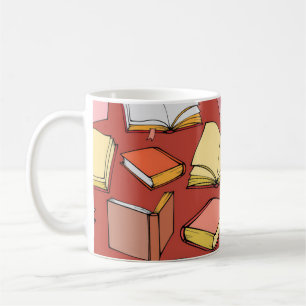 Book pattern coffee mug