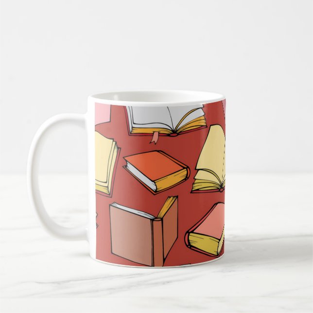 Book pattern coffee mug (Left)
