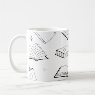 Book pattern coffee mug