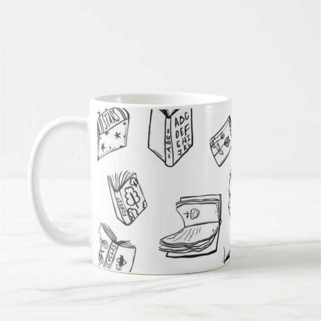 Book pattern coffee mug (Left)