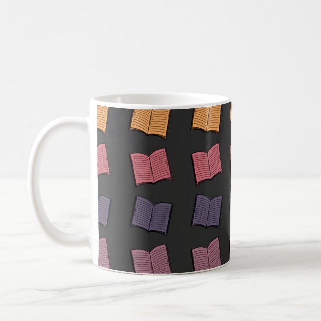 Book pattern coffee mug (Left)