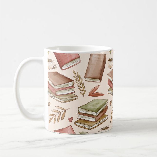 Book pattern coffee mug (Left)