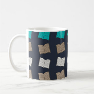 Book pattern coffee mug