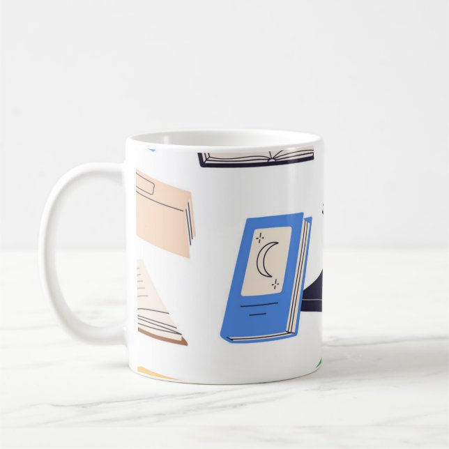 Book pattern coffee mug (Left)