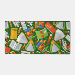 Book pattern desk mat