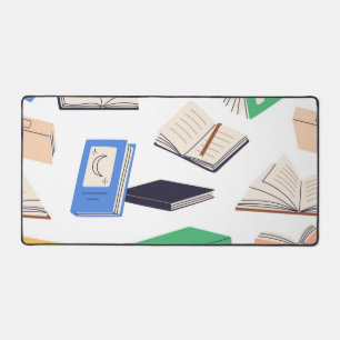 Book pattern desk mat