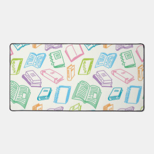 Book pattern desk mat