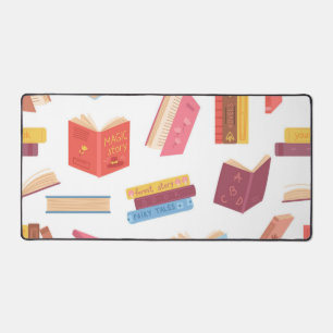 Book pattern desk mat