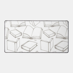 Book pattern desk mat
