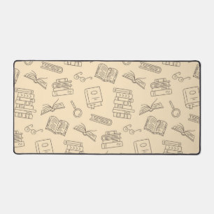 Book pattern desk mat