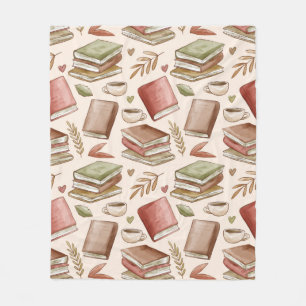 Book pattern fleece blanket