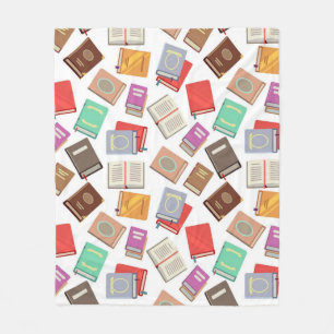 Book pattern fleece blanket