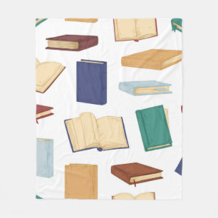 Book pattern fleece blanket