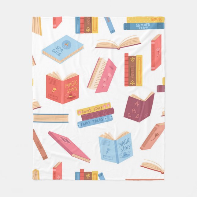Book pattern fleece blanket (Front)