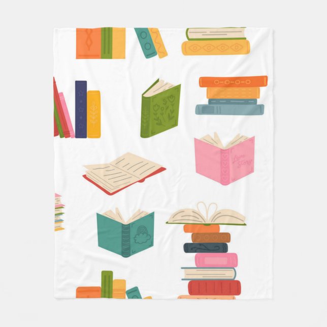 Book pattern fleece blanket (Front)