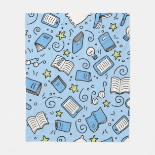 Book pattern fleece blanket