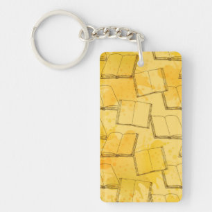 Book pattern keychain