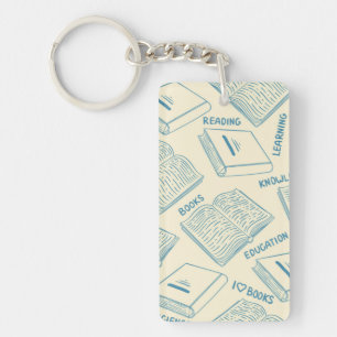 Book pattern keychain