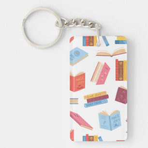 Book pattern keychain