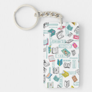 Book pattern keychain