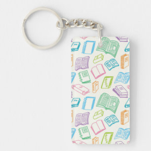Book pattern keychain