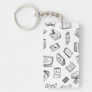 Book pattern keychain