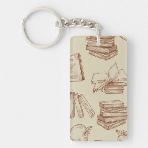Book pattern keychain