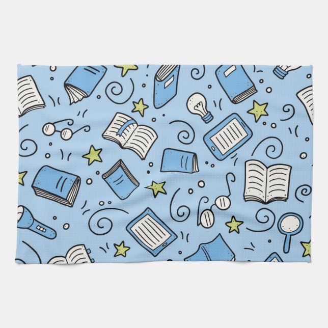 Book pattern kitchen towel (Horizontal)