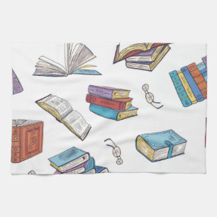 Book pattern kitchen towel
