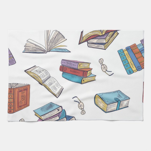Book pattern kitchen towel (Horizontal)