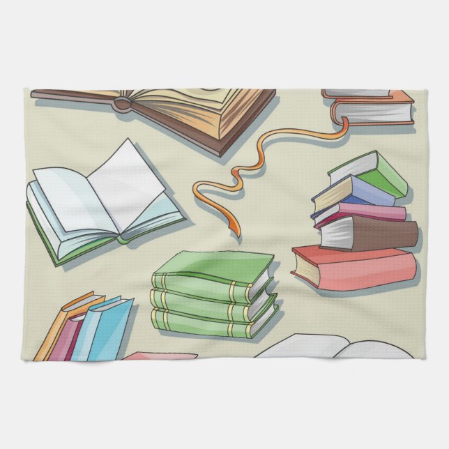 Book pattern kitchen towel (Horizontal)