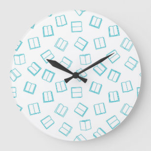 Book pattern large clock