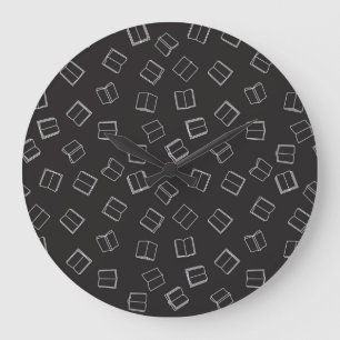 Book pattern large clock