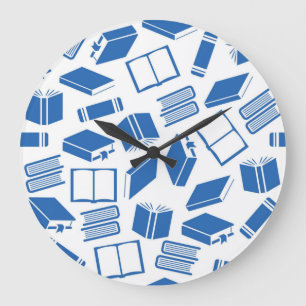 Book pattern large clock