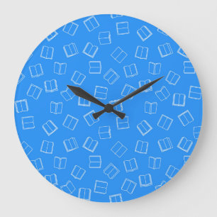 Book pattern large clock