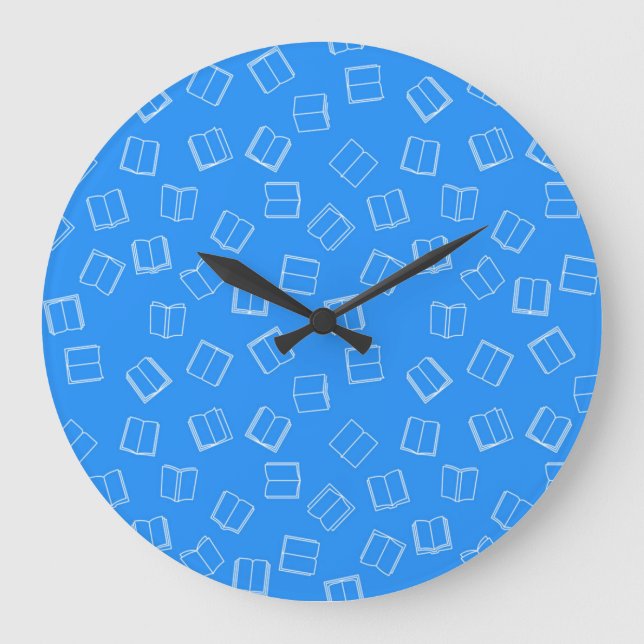 Book pattern large clock (Front)