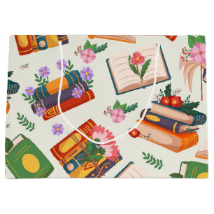 Book pattern large gift bag