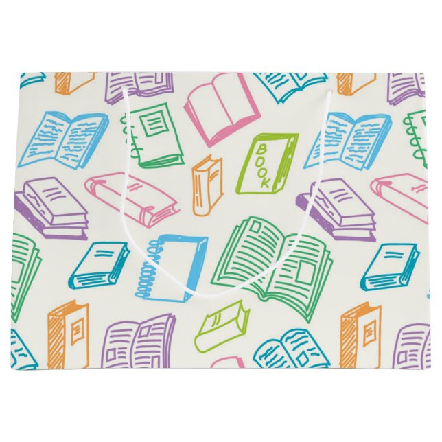 Book pattern large gift bag (Front)