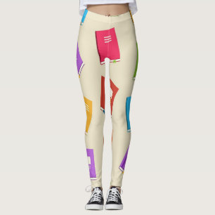Book pattern leggings