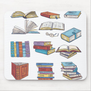 Book pattern mouse pad