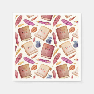 Book pattern napkin