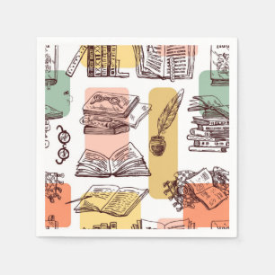 Book pattern napkin