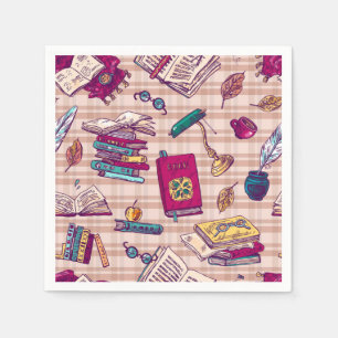 Book pattern napkin