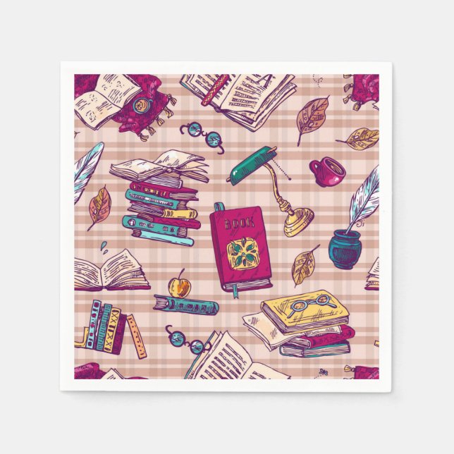Book pattern napkin (Front)