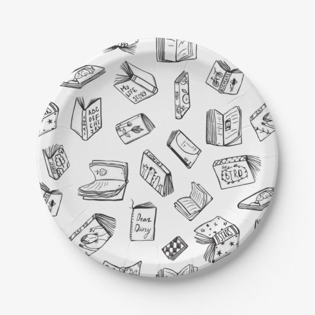 Book pattern paper plate (Front)