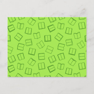 Book pattern postcard