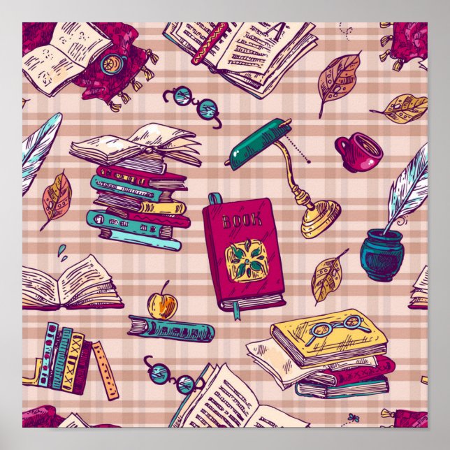 Book pattern poster (Front)