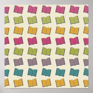Book pattern poster