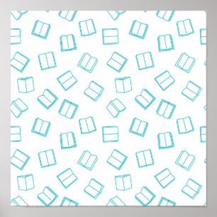 Book pattern poster